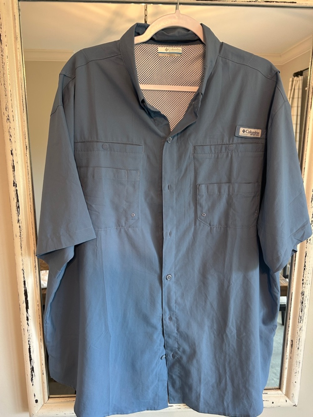 Columbia Short Sleeve Fishing Shirt in Slate Blue